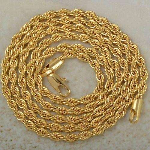 Mens Stunning 9K Yellow Gold Filled Rope Style Chain  ( 60cm )